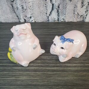 Vintage OTAGIRI Mary Ann Baker Pink Country PIG Salt N Pepper Shaket Set